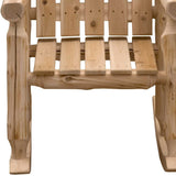 27" Natural Wood Solid Wood Indoor Outdoor Rocking Chair - Homeroots - Flyclothing LLC