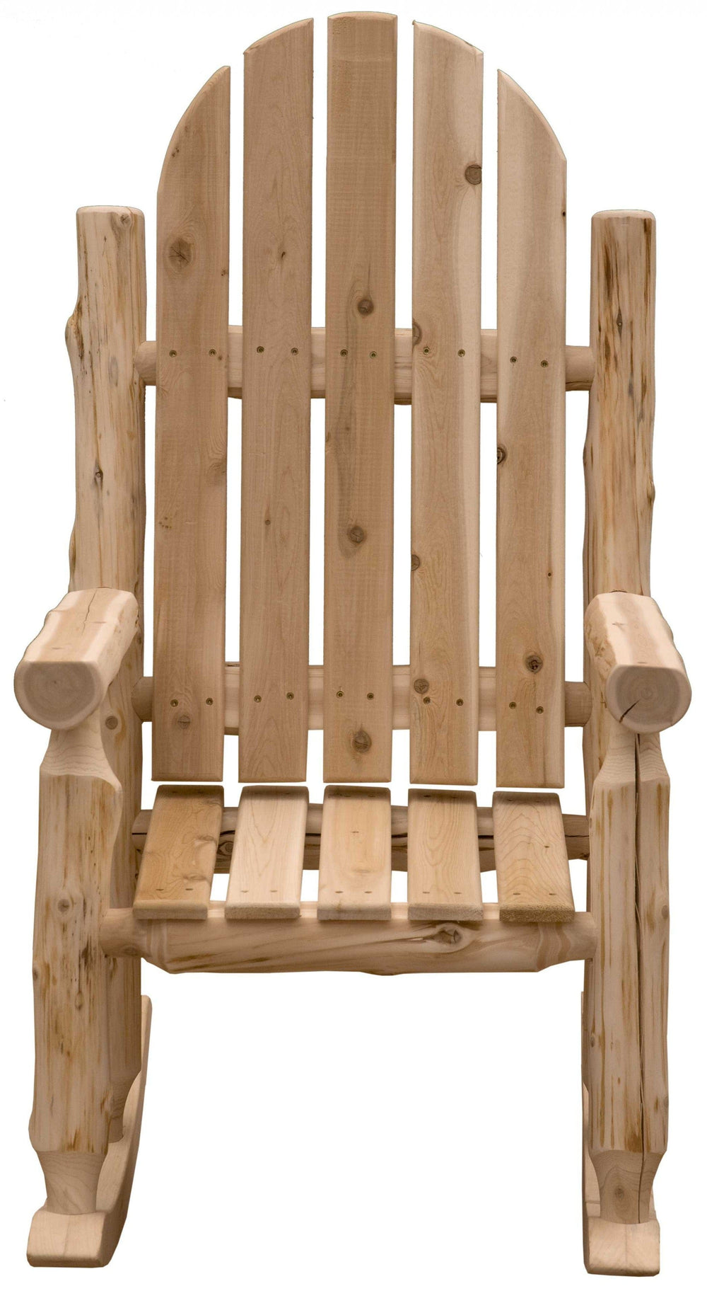 27" Natural Wood Solid Wood Indoor Outdoor Rocking Chair - Homeroots - Flyclothing LLC