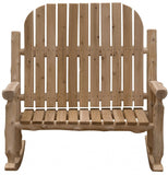 48" Natural Wood Indoor Outdoor Rocking Chair - Homeroots