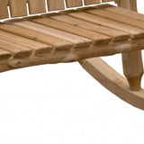 48" Natural Wood Indoor Outdoor Rocking Chair - Homeroots - Flyclothing LLC