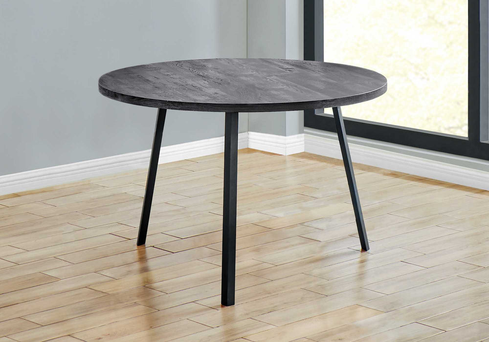 47" Gray And Black Rounded Metal Three Leg Base Dining Table - Homeroots - Flyclothing LLC