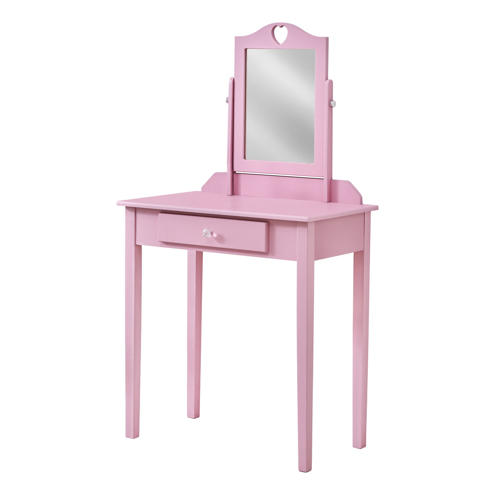 Pink Vanity Mirror And Storage Drawer - Homeroots