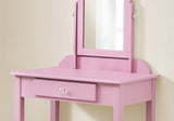 Pink Vanity Mirror And Storage Drawer - Homeroots