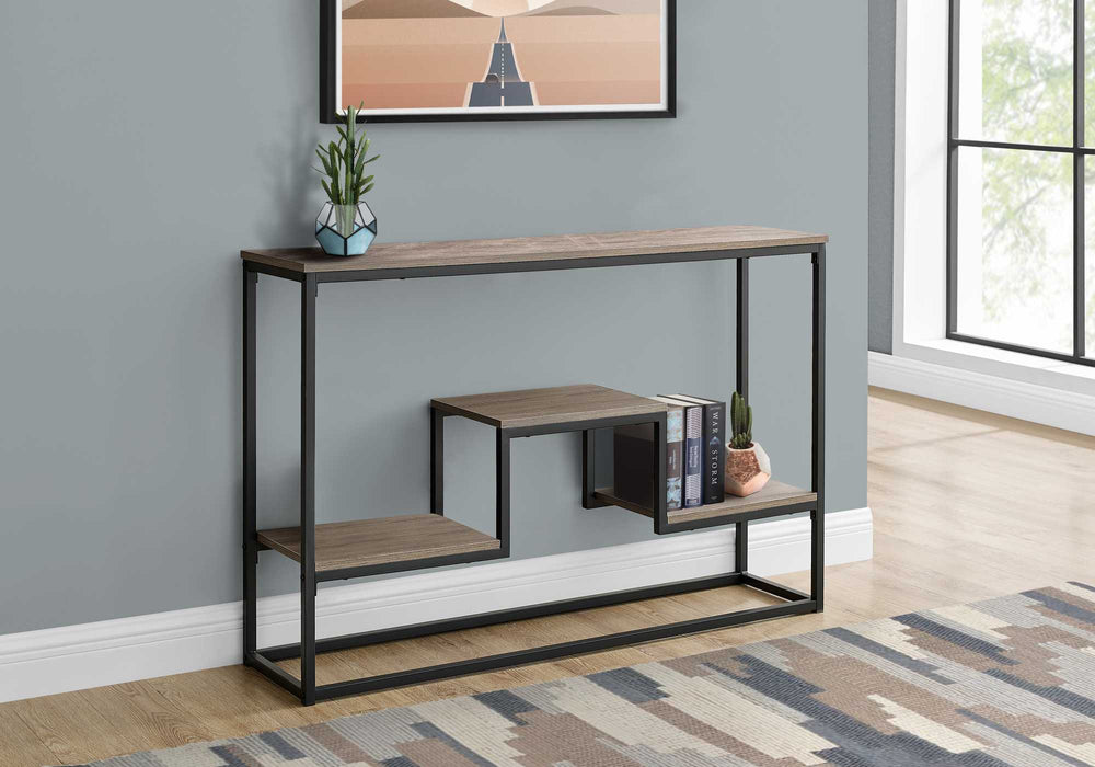 48" Taupe And Black Frame Console Table With Storage - Homeroots - Flyclothing LLC