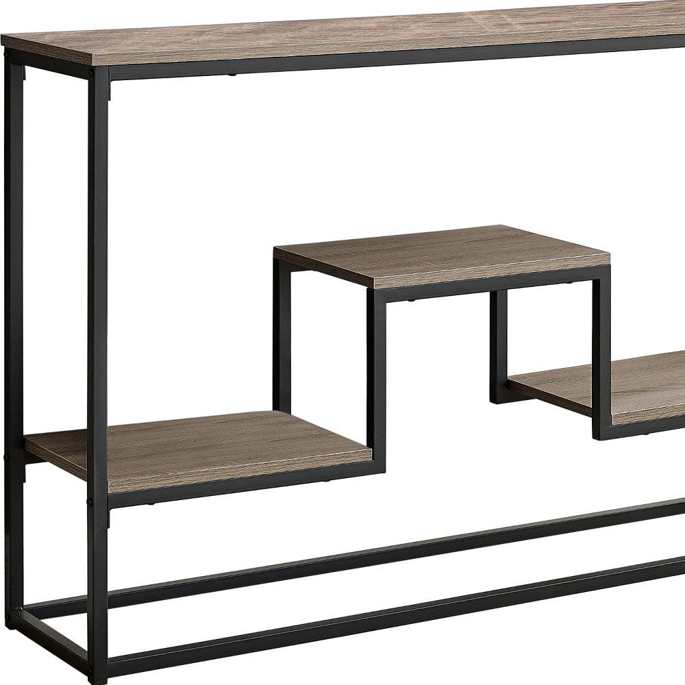 48" Taupe And Black Frame Console Table With Storage - Homeroots - Flyclothing LLC
