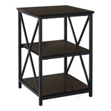 26" Rectangular Espresso Black Metal Accent Table - Homeroots