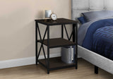 26" Rectangular Espresso Black Metal Accent Table - Homeroots - Flyclothing LLC