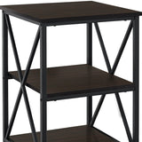 26" Rectangular Espresso Black Metal Accent Table - Homeroots