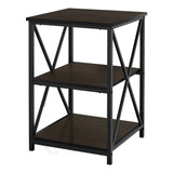 26" Rectangular Espresso Black Metal Accent Table - Homeroots