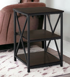 26" Rectangular Espresso Black Metal Accent Table - Homeroots