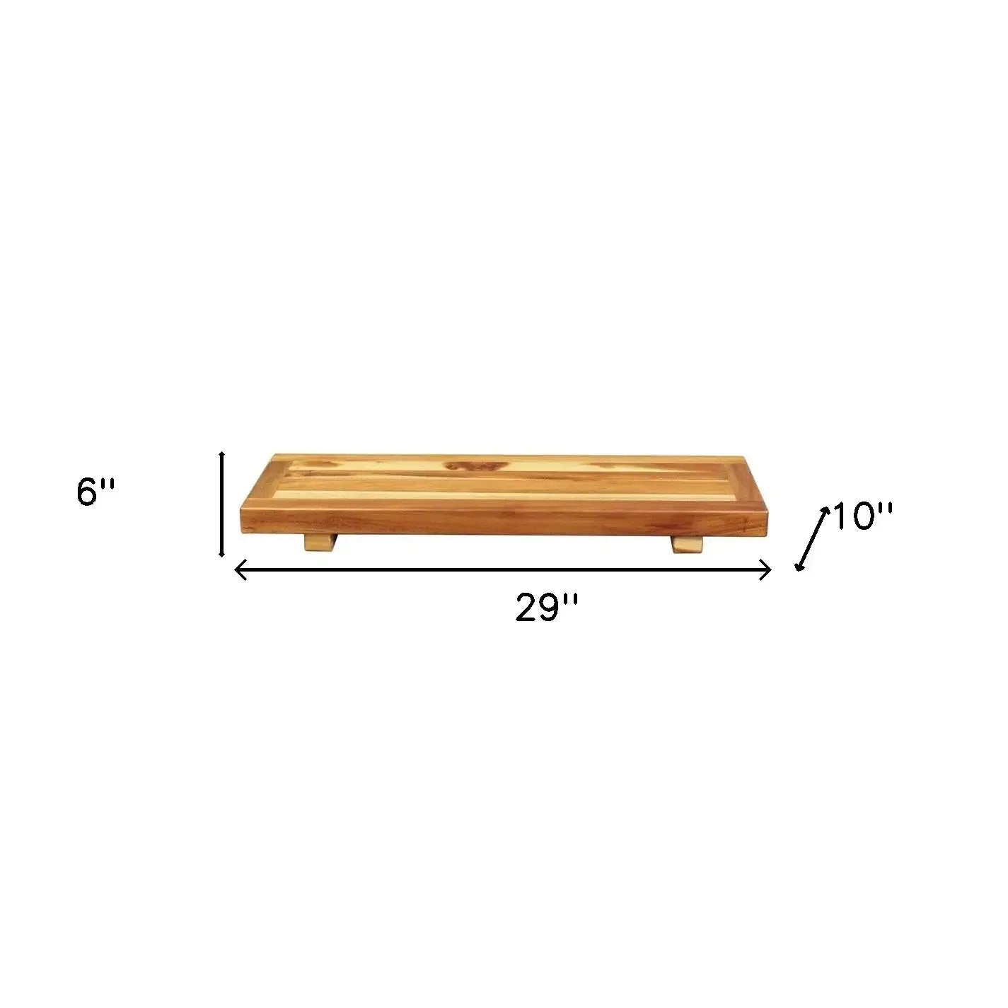 29" Natural Teak Wood Bath Tray And Seat - Homeroots - Flyclothing LLC