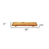 29" Natural Teak Wood Bath Tray And Seat - Homeroots - Flyclothing LLC