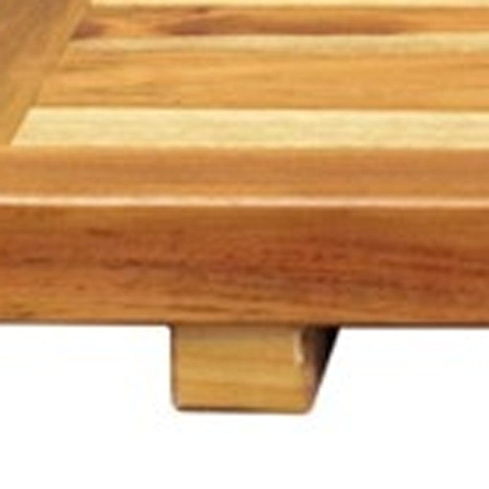 29" Natural Teak Wood Bath Tray And Seat - Homeroots - Flyclothing LLC