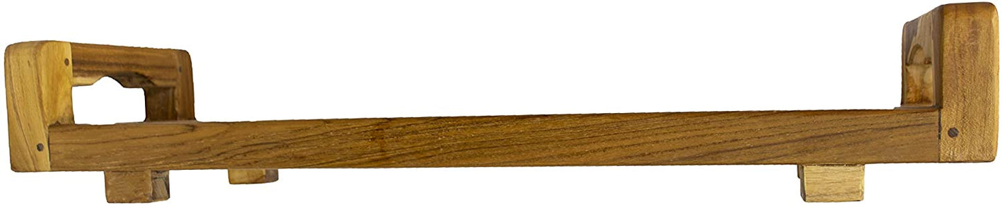 29"W Natural Teak Bath Tray and Seat with Handles - Homeroots - Flyclothing LLC