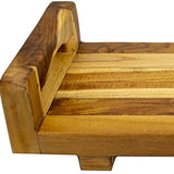 29"W Natural Teak Bath Tray and Seat with Handles - Homeroots - Flyclothing LLC