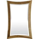 35" Brown Abstract Wood Framed Bathroom Vanity Mirror - Homeroots