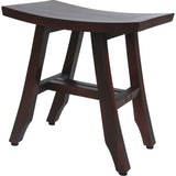 Compact Curvilinear Teak Shower Outdoor Bench In Brown Finish - Homeroots - Flyclothing LLC
