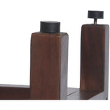 Rectangular Teak Shower Bench With Handles In Brown Finish - Homeroots