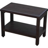 Rectangular Teak Shower Bench With Shelf In Brown Finish - Homeroots - Flyclothing LLC