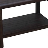 Rectangular Teak Shower Bench With Shelf In Brown Finish - Homeroots
