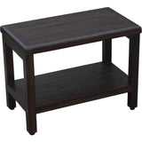 Rectangular Teak Shower Bench With Shelf In Brown Finish - Homeroots