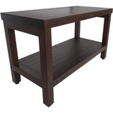 Rectangular Teak Shower Stool Or Bench With Shelf In Brown Finish - Homeroots - Flyclothing LLC