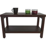 Rectangular Teak Shower Stool Or Bench With Shelf In Brown Finish - Homeroots - Flyclothing LLC