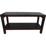 Rectangular Teak Shower Outdoor Bench With Shelf In Brown Finish - Homeroots - Flyclothing LLC