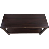 Rectangular Teak Shower Outdoor Bench With Shelf In Brown Finish - Homeroots - Flyclothing LLC