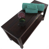 Rectangular Teak Shower Outdoor Bench With Shelf In Brown Finish - Homeroots - Flyclothing LLC