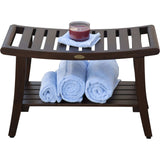 Contemporary Teak Shower Bench With Handles In Brown Finish - Homeroots - Flyclothing LLC