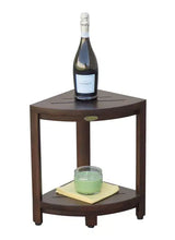 Compact Triangular Teak Shower Outdoor Bench With Shelf In Brown Finish - Homeroots - Flyclothing LLC