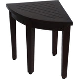 Compact Teak Corner Shower Or Outdoor Bench With Shelf In Brown Finish - Homeroots