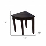 Compact Teak Corner Shower Or Outdoor Bench With Shelf In Brown Finish - Homeroots - Flyclothing LLC