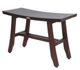 Contemporary Teak Shower Stool Or Bench In Brown Finish - Homeroots