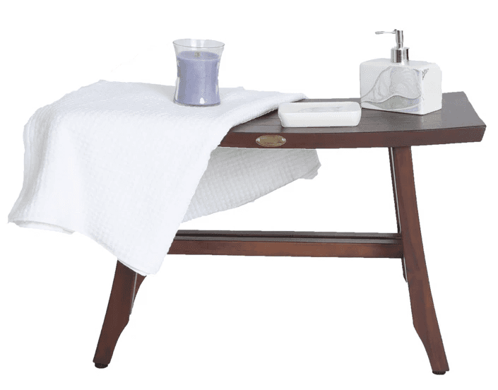 Contemporary Teak Shower Stool Or Bench In Brown Finish - Homeroots - Flyclothing LLC