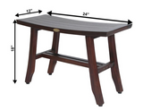Contemporary Teak Shower Stool Or Bench In Brown Finish - Homeroots