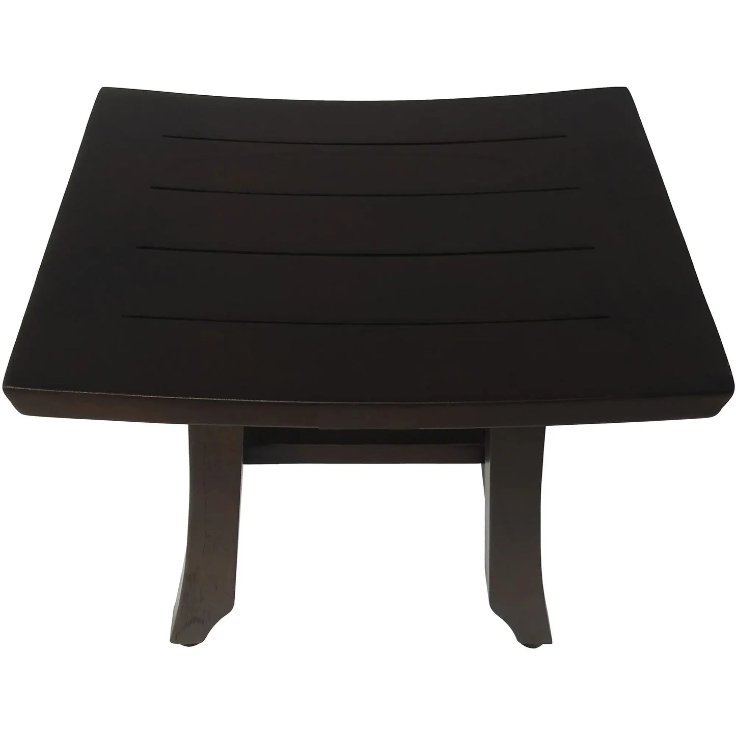Compact Curvilinear Teak Shower Or Outdoor Bench In Brown Finish - Homeroots - Flyclothing LLC