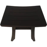 Compact Curvilinear Teak Shower Or Outdoor Bench In Brown Finish - Homeroots - Flyclothing LLC