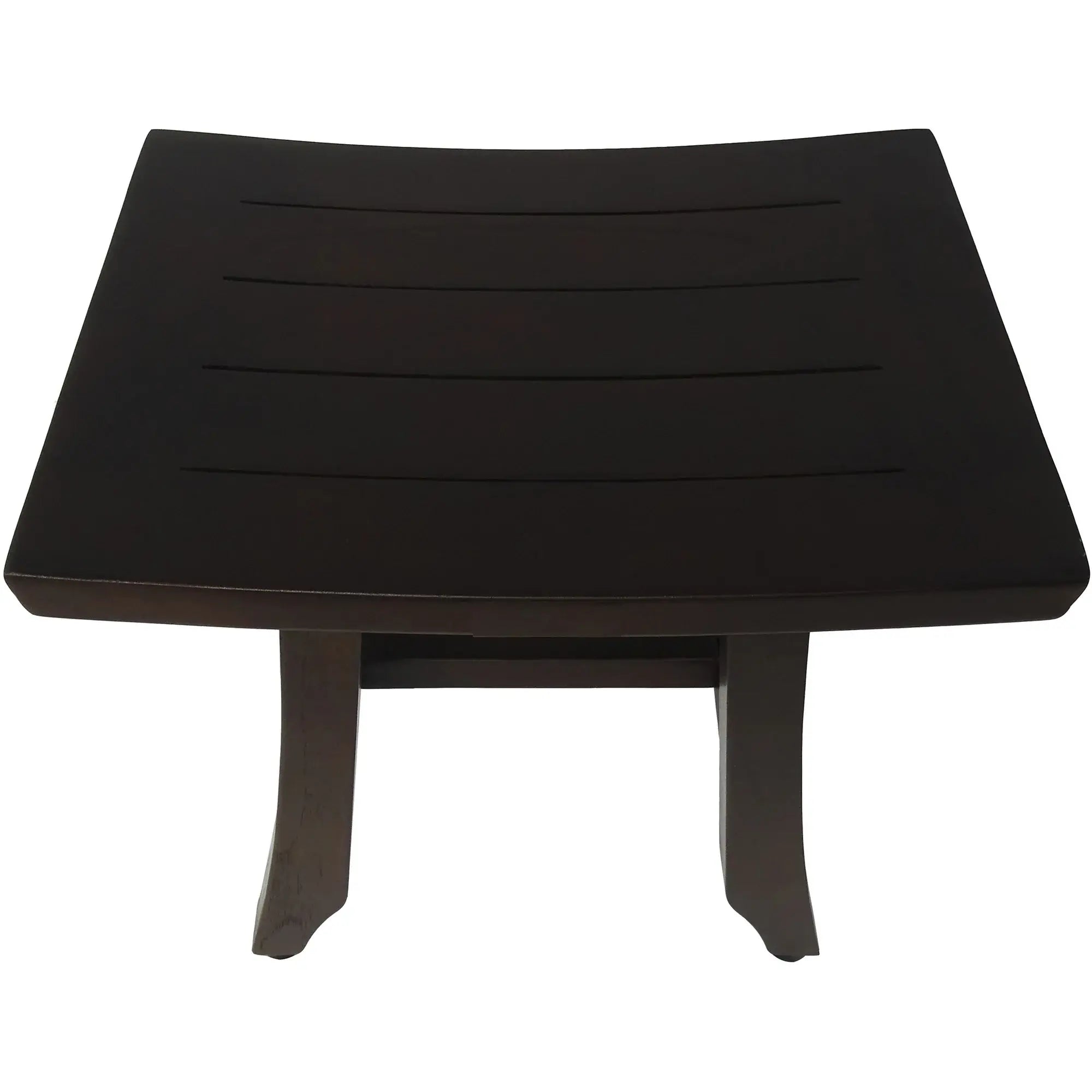 Compact Curvilinear Teak Shower Or Outdoor Bench In Brown Finish - Homeroots - Flyclothing LLC