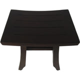 Compact Curvilinear Teak Shower Or Outdoor Bench In Brown Finish - Homeroots