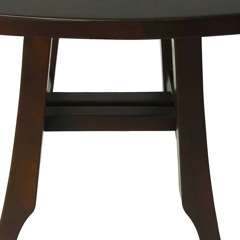 Compact Curvilinear Teak Shower Or Outdoor Bench In Brown Finish - Homeroots - Flyclothing LLC