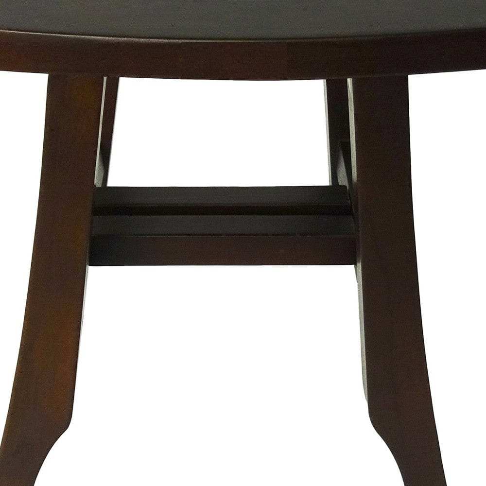 Compact Curvilinear Teak Shower Or Outdoor Bench In Brown Finish - Homeroots - Flyclothing LLC