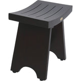 Compact Contemporary Teak Shower Stool In Brown Finish - Homeroots - Flyclothing LLC