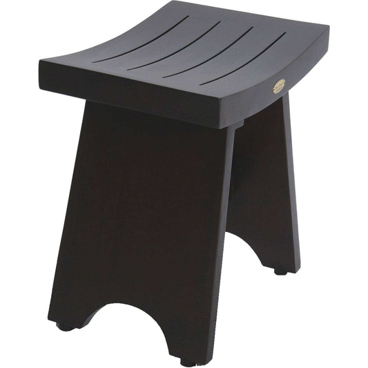 Compact Contemporary Teak Shower Stool In Brown Finish - Homeroots - Flyclothing LLC