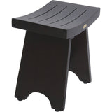 Compact Contemporary Teak Shower Stool In Brown Finish - Homeroots