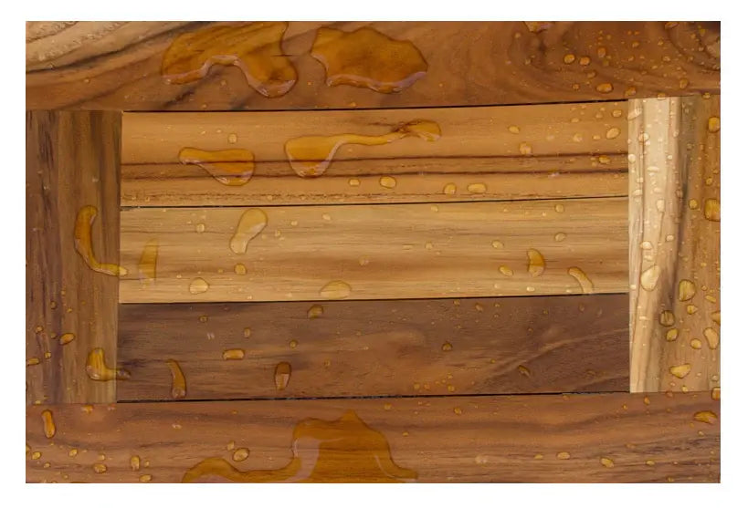 Compact Curvilinear Teak Shower Or Outdoor Bench In Natural Finish - Homeroots - Flyclothing LLC