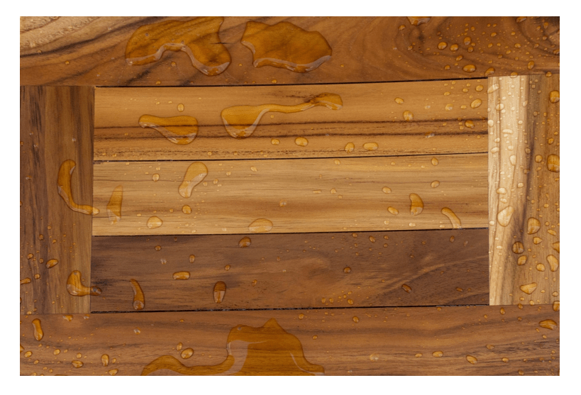 Compact Curvilinear Teak Shower Or Outdoor Bench In Natural Finish