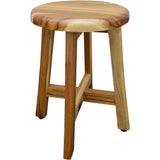 18" Natural Brown Backless Bar Chair - Homeroots