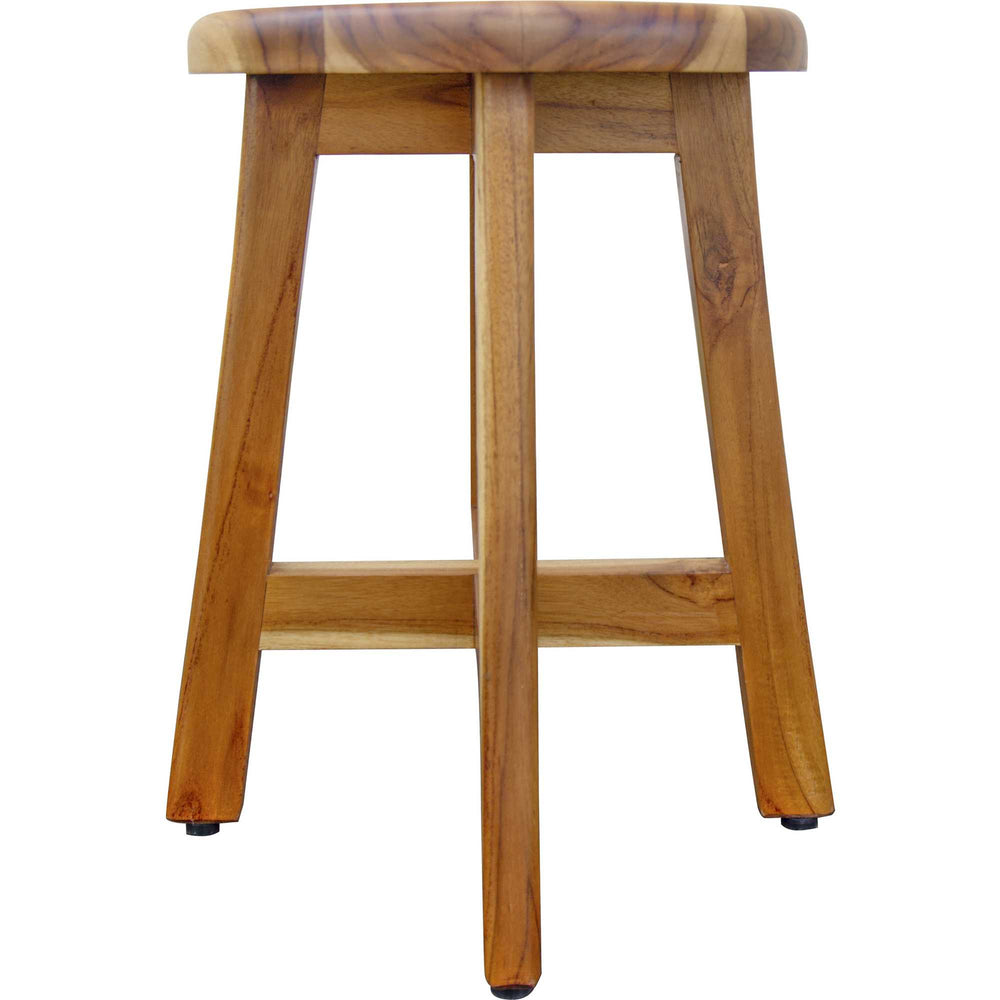 18" Natural Brown Backless Bar Chair - Homeroots
